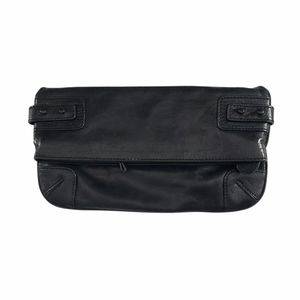Club Monaco Black Leather Clutch Handbag